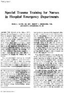 Special trauma training for nurses in hospital emergency departments