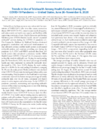 Trends in Use of Telehealth Among Health Centers During the COVID19 Pandemic  United States June 26November 6 2020