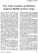 New York Academy of Medicine explores health services gaps