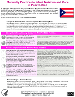 Maternity Practices in Infant Nutrition and Care mPINC in Puerto Rico 2010