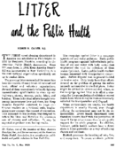 Litter and the public health