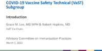 COVID19 Vaccine Safety Technical VaST Subgroup
