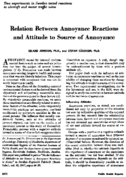Relation Between Annoyance Reactions And Attitude To Source Of Annoyance