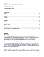 Key Messages  Zika Virus Disease January 27 2016