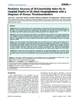 Predictive Accuracy of 29Comorbidity Index for InHospital Deaths in US Adult Hospitalizations with a Diagnosis of Venous Thromboembolism