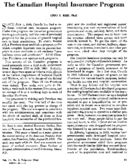 The Canadian Hospital Insurance Program