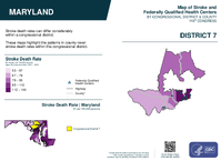 MD Congressional District 07 Stroke and Federally Qualified Health Centers Map 119th Congress