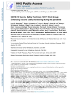 COVID19 Vaccine Safety Technical VaST Work Group Enhancing vaccine safety monitoring during the pandemic