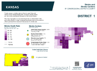 KS Congressional District 01 Stroke and Stroke Centers Map 118th Congress