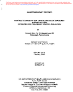 Indepth survey report control technology for crystalline silica exposures in construction exposures and preliminary control evaluation at various sites for Bricklayers Local 9 Pittsburgh Pennsylvania