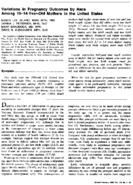 Variations In Pregnancy Outcomes By Race Among 1014YearOld Mothers In The US