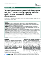 Womens responses to changes in US preventive task forces mammography screening guidelines results of focus groups with ethnically diverse women