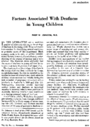 Factors Associated With Deafness In Young Children