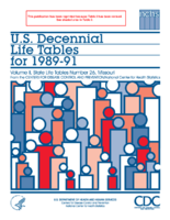 US decennial life tables for 198991 v 2 State life tables no 26 Missouri