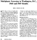 Multiphasic Screening In Washington Dc 1968 And 1969 Results