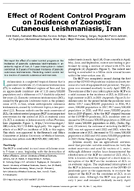 Effect of Rodent Control Program on Incidence of Zoonotic Cutaneous Leishmaniasis Iran