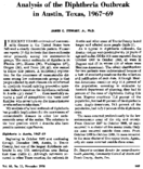 Analysis Of The Diphtheria Outbreak In Austin Texas 196769