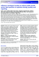 Influenza serological studies to inform public health action best practices to optimise timing quality and reporting