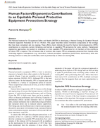 Human FactorsErgonomics Contributions to an Equitable Personal Protective Equipment Protections Strategy