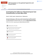 Investigating the influence of spatiotemporal gait characteristics on shoe wear rate