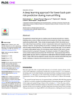 A Deep Learning Approach for Lower BackPain Risk Prediction During Manual Lifting