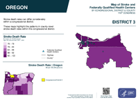 OR Congressional District 03 Stroke and Federally Qualified Health Centers Map 119th Congress