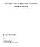 The Effects of Impulse Noise on the Auditory System