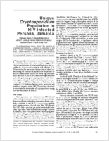 Unique Cryptosporidium Population in HIVInfected Persons Jamaica