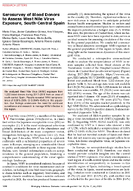 Serosurvey of Blood Donors to Assess West Nile Virus Exposure SouthCentral Spain