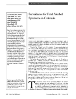Surveillance for fetal alcohol syndrome in Colorado