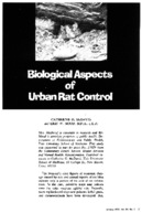 Biological Aspects Of Urban Rat Control