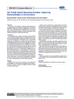 SI Public Health Reporting Initiative Improving Standardization of Surveillance