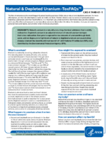 Natural  depleted uranium  ToxFAQs  CAS  7440611