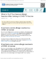 What to Do If You Have an Allergic Reaction After Getting a COVID19 Vaccine