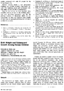 Birth weight and subsequent growth among Navajo children