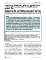 A CommunityBased Study of Factors Associated with Continuing Transmission of Lymphatic Filariasis in Leogane Haiti