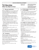 Td vaccine tetanus and diphtheria  what you need to know