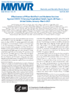 Effectiveness of PfizerBioNTech and Moderna Vaccines Against COVID19 Among Hospitalized Adults Aged 65 Years  United States JanuaryMarch 2021