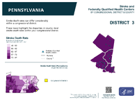 PA Congressional District 03 Stroke and Federally Qualified Health Centers Map 118th Congress