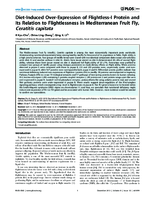 DietInduced OverExpression of FlightlessI Protein and Its Relation to Flightlessness in Mediterranean Fruit Fly Ceratitis capitata