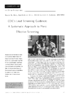 CDCs Lead Screening Guidance A Systematic Approach To More Effective Screening