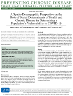 A SpatioDemographic Perspective on the Role of Social Determinants of Health and Chronic Disease in Determining a Populations Vulnerability to COVID19