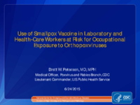 Use of smallpox vaccine in laboratory and healthcare workers at risk for occupational exposure to orthopoxviruses
