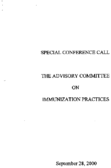 Advisory Committee on Immunization Practices special conference call September 28 2000