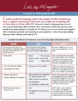 Lets stop HIV together a guide to talking about HIV