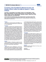 Evaluation of the Pyrrolizidine Alkaloid Induced Liver Disease PAILD Active Surveillance System in Tigray Ethiopia