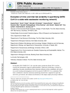 Evaluation of intra and interlab variability in quantifying SARSCoV2 in a statewide wastewater monitoring network