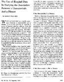 The use of hospital data in studying the association between a characteristic and a disease