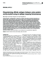 Characterizing affinity epitopes between prion protein and amyloid using an epitope mapping immunoassay