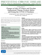 Changes in Sales of Tobacco and Nicotine Replacement Therapy Products Before and During the COVID19 Pandemic